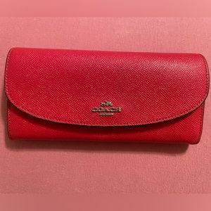 Red coach long wallet